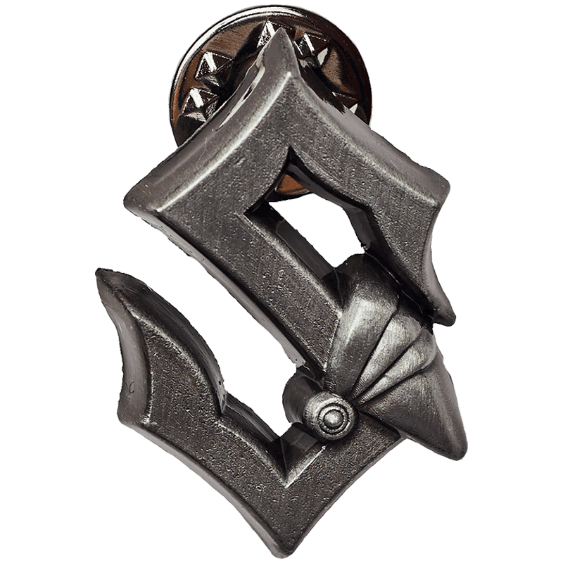 Silver metallic Sabaton pin