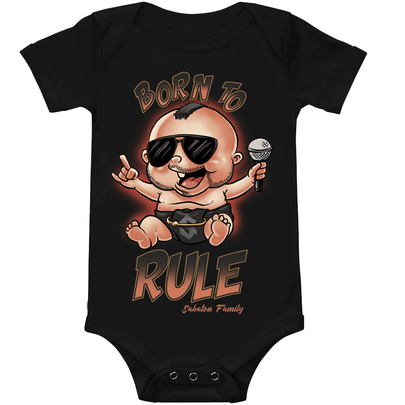 Born to Rule Sabaton Baby Bodysuit Frontside