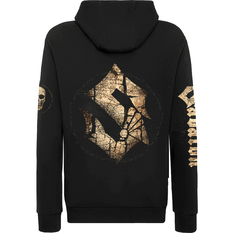 Barbed Skull Sabaton Non-zip Hoodie Backside