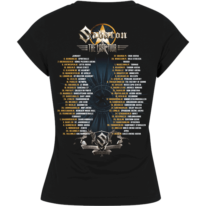 The Last European Tour 2017 Sabaton T-shirt Women Backside