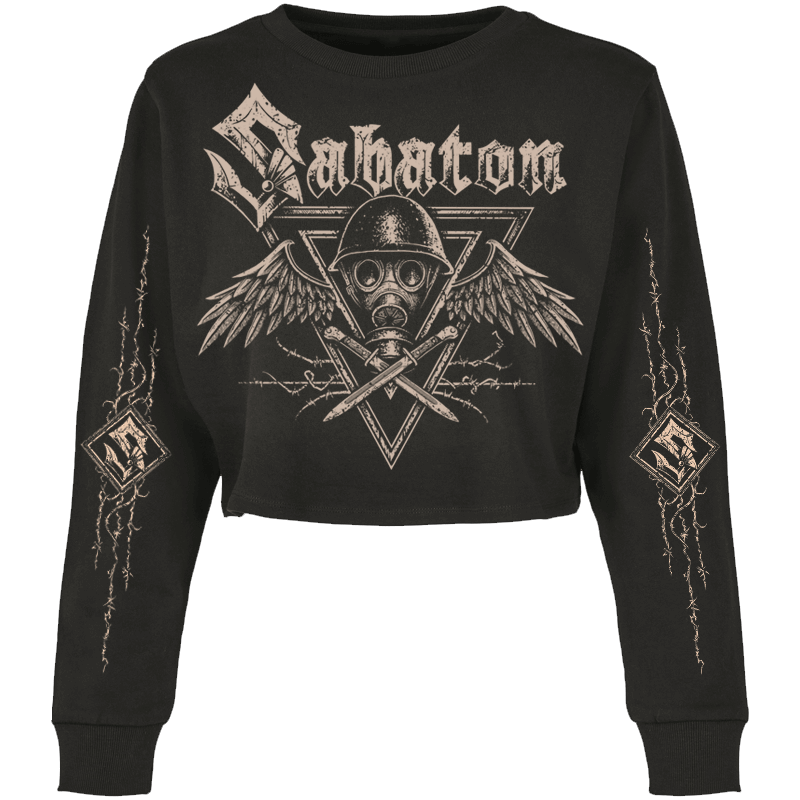 Poison Gas Sabaton Cropped Crewneck Women Frontside