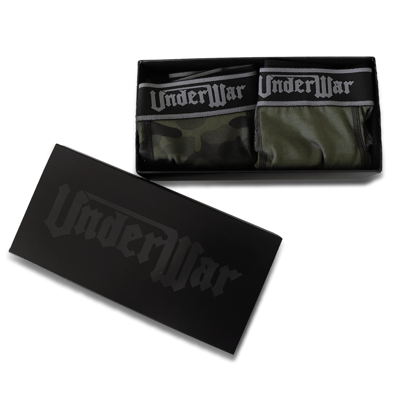 UnderWar Khaki Boxers Set with box-UMW21145